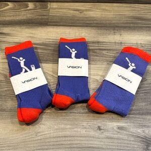 Vasion Lot Of 3 Socks Purple & Orange Unisex One Size Fits Most NWT